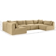 Meridian Furniture 6-Piece Camel Corduroy Performance Fabric Modular Sectional