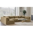 Meridian Furniture 6-Piece Camel Corduroy Performance Fabric Modular Sectional