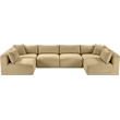 Meridian Furniture 6-Piece Camel Corduroy Performance Fabric Modular Sectional
