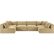 Meridian Furniture 6-Piece Camel Corduroy Performance Fabric Modular Sectional