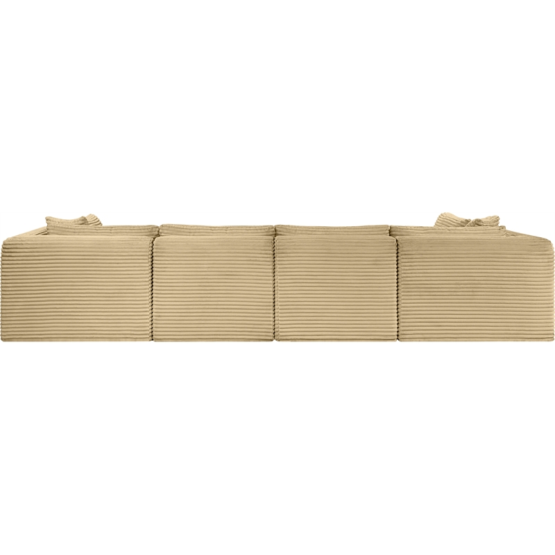 Meridian Furniture 6-Piece Camel Corduroy Performance Fabric Modular Sectional