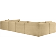 Meridian Furniture 6-Piece Camel Corduroy Performance Fabric Modular Sectional