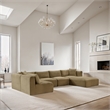 Meridian Furniture 6-Piece Camel Corduroy Performance Fabric Modular Sectional