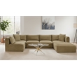 Meridian Furniture 6-Piece Camel Corduroy Performance Fabric Modular Sectional