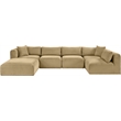 Meridian Furniture 6-Piece Camel Corduroy Performance Fabric Modular Sectional