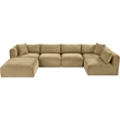 Meridian Furniture 6-Piece Camel Corduroy Performance Fabric Modular Sectional