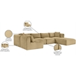 Meridian Furniture 6-Piece Camel Corduroy Performance Fabric Modular Sectional