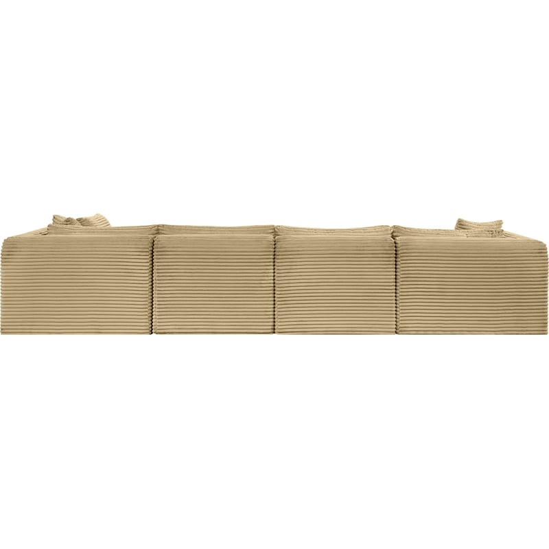 Meridian Furniture 6-Piece Camel Corduroy Performance Fabric Modular Sectional