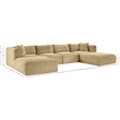 Meridian Furniture 6-Piece Camel Corduroy Performance Fabric Modular Sectional