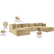 Meridian Furniture 6-Piece Camel Corduroy Performance Fabric Modular Sectional