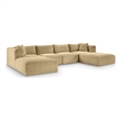 Meridian Furniture 6-Piece Camel Corduroy Performance Fabric Modular Sectional
