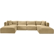 Meridian Furniture 6-Piece Camel Corduroy Performance Fabric Modular Sectional