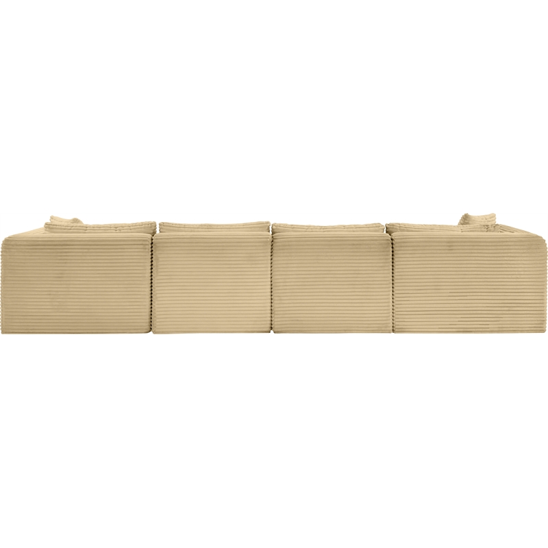 Meridian Furniture 6-Piece Camel Corduroy Performance Fabric Modular Sectional