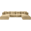 Meridian Furniture 6-Piece Camel Corduroy Performance Fabric Modular Sectional