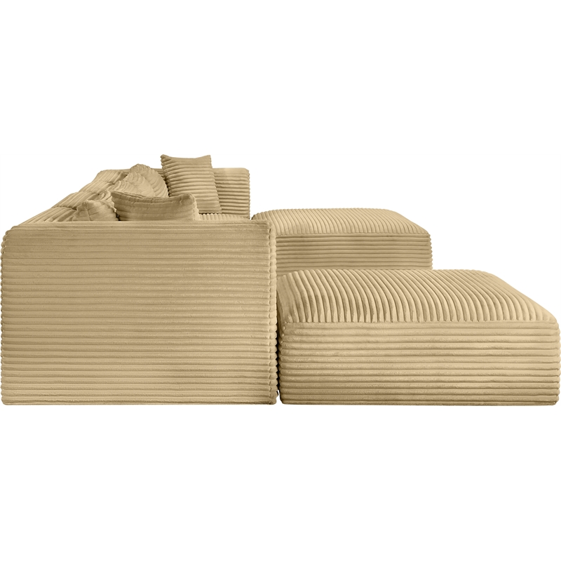 Meridian Furniture 6-Piece Camel Corduroy Performance Fabric Modular Sectional