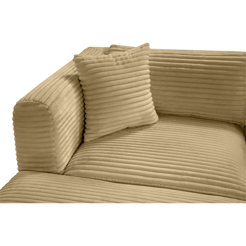 Meridian Furniture 6-Piece Camel Corduroy Performance Fabric Modular Sectional