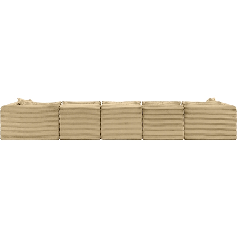 Meridian Furniture 6-Piece Camel Corduroy Performance Fabric Modular Sectional