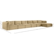 Meridian Furniture 6-Piece Camel Corduroy Performance Fabric Modular Sectional