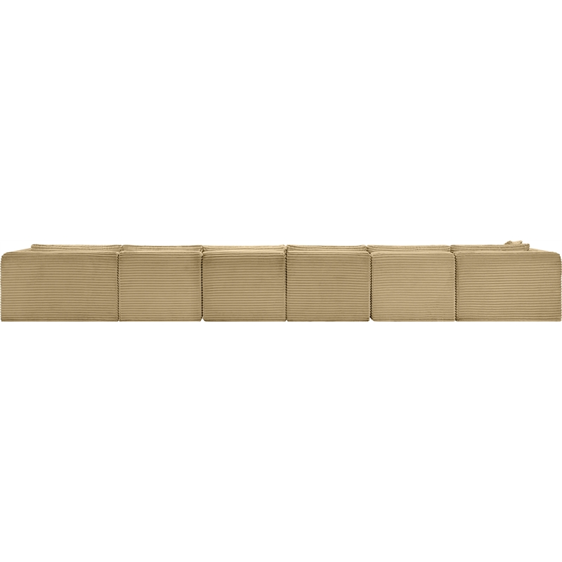 Meridian Furniture 6-Piece Camel Corduroy Performance Fabric Modular Sectional