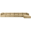 Meridian Furniture 6-Piece Camel Corduroy Performance Fabric Modular Sectional