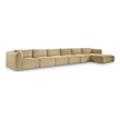 Meridian Furniture 6-Piece Camel Corduroy Performance Fabric Modular Sectional