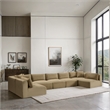 Meridian Furniture 7-Piece Camel Corduroy Performance Fabric Modular Sectional