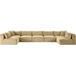 Meridian Furniture 7-Piece Camel Corduroy Performance Fabric Modular Sectional