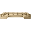 Meridian Furniture 7-Piece Camel Corduroy Performance Fabric Modular Sectional