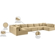 Meridian Furniture 7-Piece Camel Corduroy Performance Fabric Modular Sectional