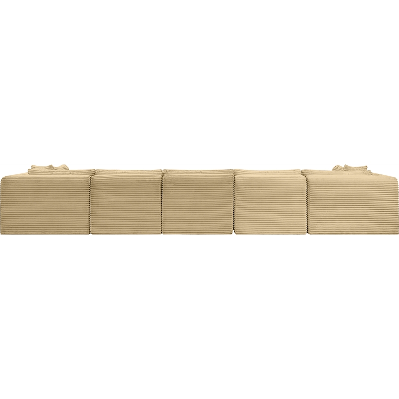 Meridian Furniture 7-Piece Camel Corduroy Performance Fabric Modular Sectional