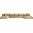 Meridian Furniture 7-Piece Camel Corduroy Performance Fabric Modular Sectional