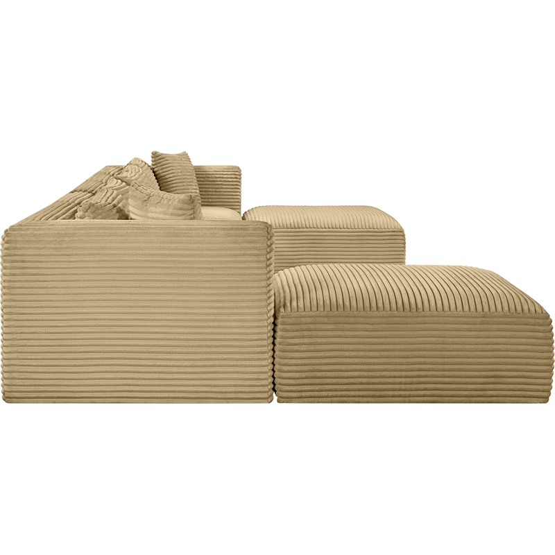 Meridian Furniture 7-Piece Camel Corduroy Performance Fabric Modular Sectional