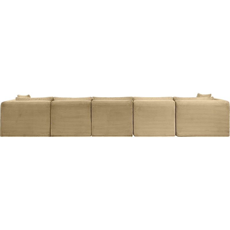 Meridian Furniture 7-Piece Camel Corduroy Performance Fabric Modular Sectional