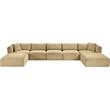 Meridian Furniture 7-Piece Camel Corduroy Performance Fabric Modular Sectional