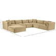 Meridian Furniture 7-Piece Camel Corduroy Performance Fabric Modular Sectional