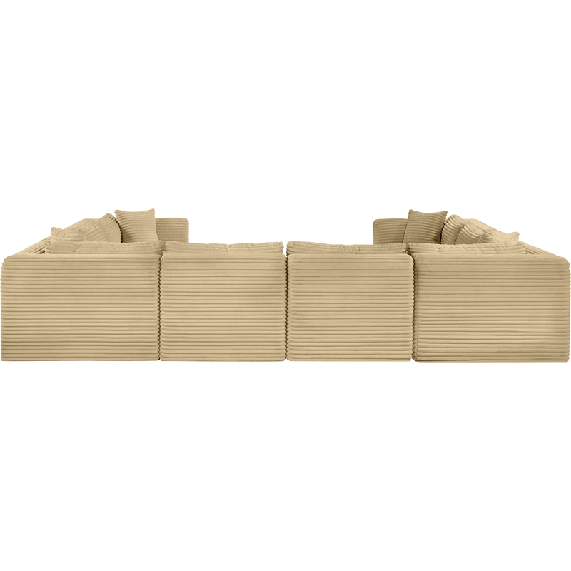 Meridian Furniture 8-Piece Camel Corduroy Performance Fabric Modular Sectional