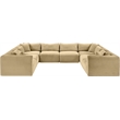 Meridian Furniture 8-Piece Camel Corduroy Performance Fabric Modular Sectional