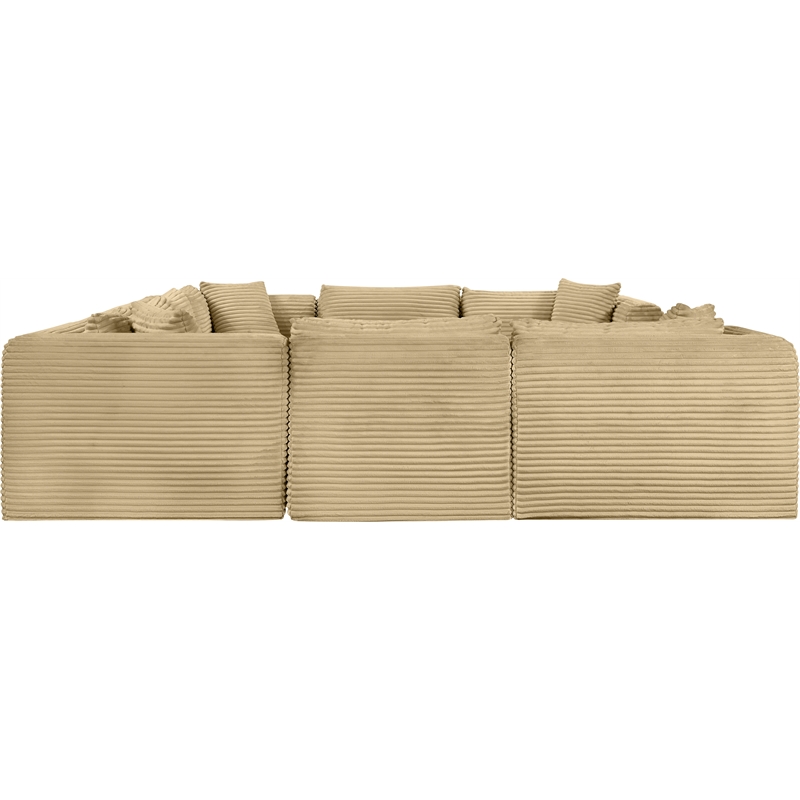 Meridian Furniture 8-Piece Camel Corduroy Performance Fabric Modular Sectional