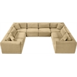 Meridian Furniture 8-Piece Camel Corduroy Performance Fabric Modular Sectional