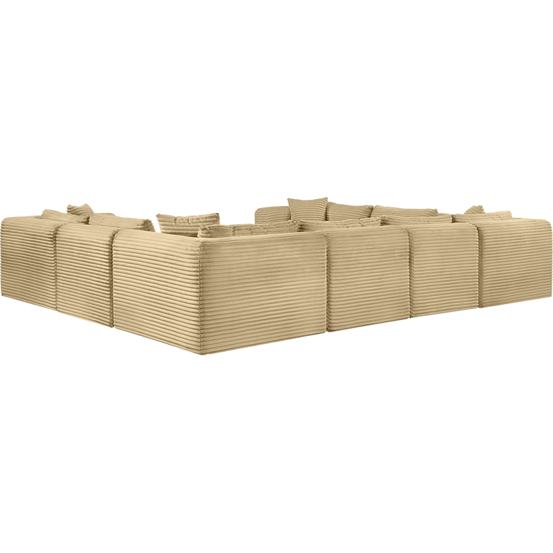 Meridian Furniture 8-Piece Camel Corduroy Performance Fabric Modular Sectional