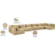 Meridian Furniture 8-Piece Camel Corduroy Performance Fabric Modular Sectional