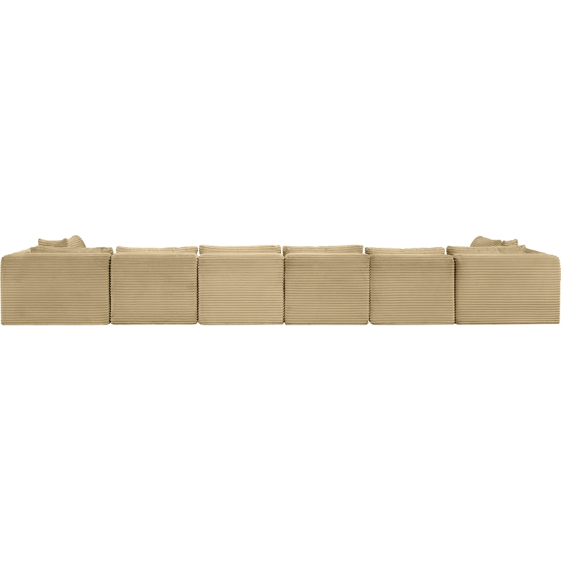 Meridian Furniture 8-Piece Camel Corduroy Performance Fabric Modular Sectional