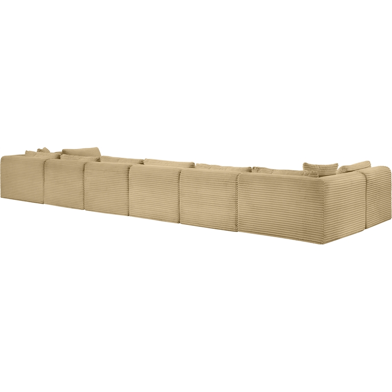 Meridian Furniture 8-Piece Camel Corduroy Performance Fabric Modular Sectional