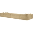 Meridian Furniture 8-Piece Camel Corduroy Performance Fabric Modular Sectional
