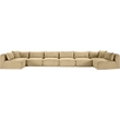 Meridian Furniture 8-Piece Camel Corduroy Performance Fabric Modular Sectional