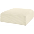 Meridian Furniture Shaggy Cream Corduroy Performance Fabric Ottoman