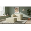 Meridian Furniture Shaggy Cream Corduroy Performance Fabric Ottoman