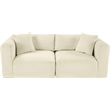 Meridian Furniture 2-Piece Cream Corduroy Performance Fabric Modular Sofa