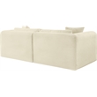 Meridian Furniture 2-Piece Cream Corduroy Performance Fabric Modular Sofa