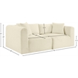 Meridian Furniture 2-Piece Cream Corduroy Performance Fabric Modular Sofa